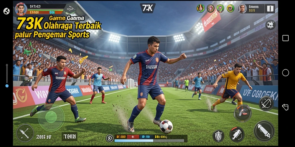 Tampilan gameplay <strong>73K</strong> yang menarik dan penuh aksi olahraga.