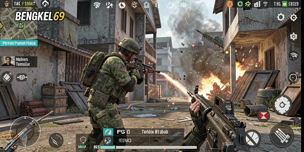Tampilan gameplay menegangkan dalam BENGKEL69 dengan grafis yang memukau.
