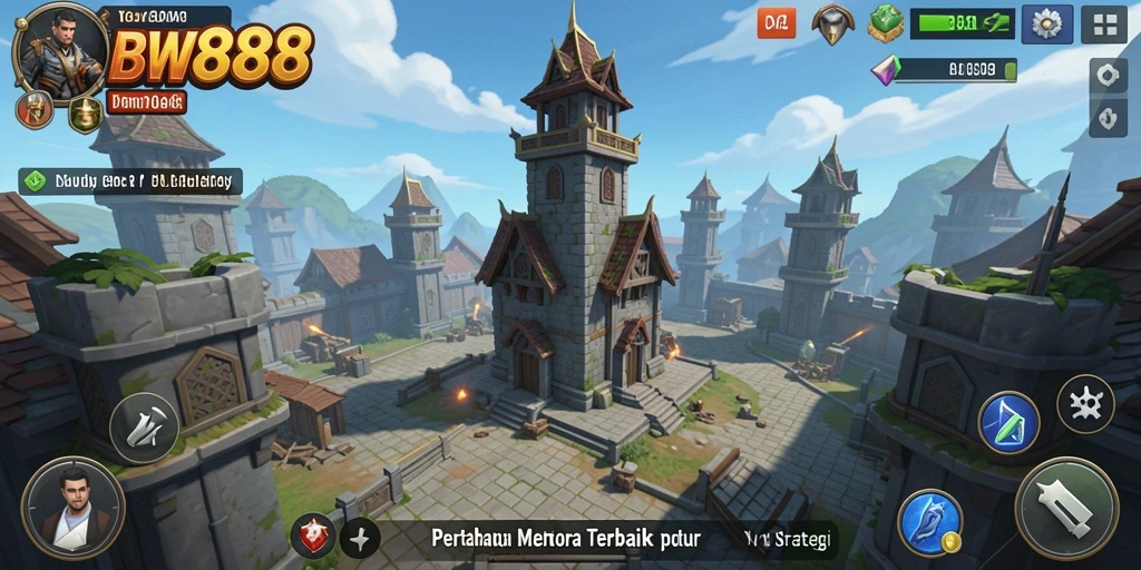 Tampilan menarik dari gameplay Tower Defense yang intens.