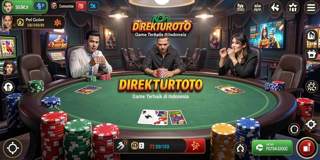 Tampilan gameplay poker seru di DIREKTURTOTO