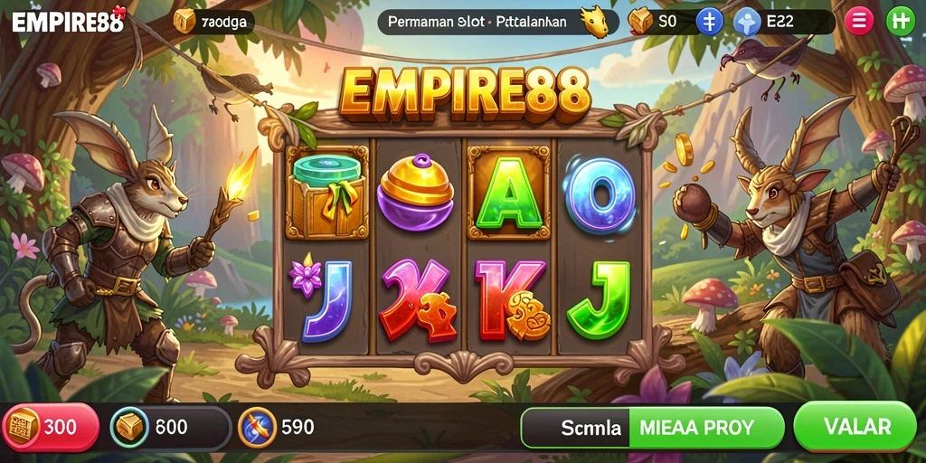 Tampilan gameplay EMPIRE88 yang memukau dengan simbol menarik.