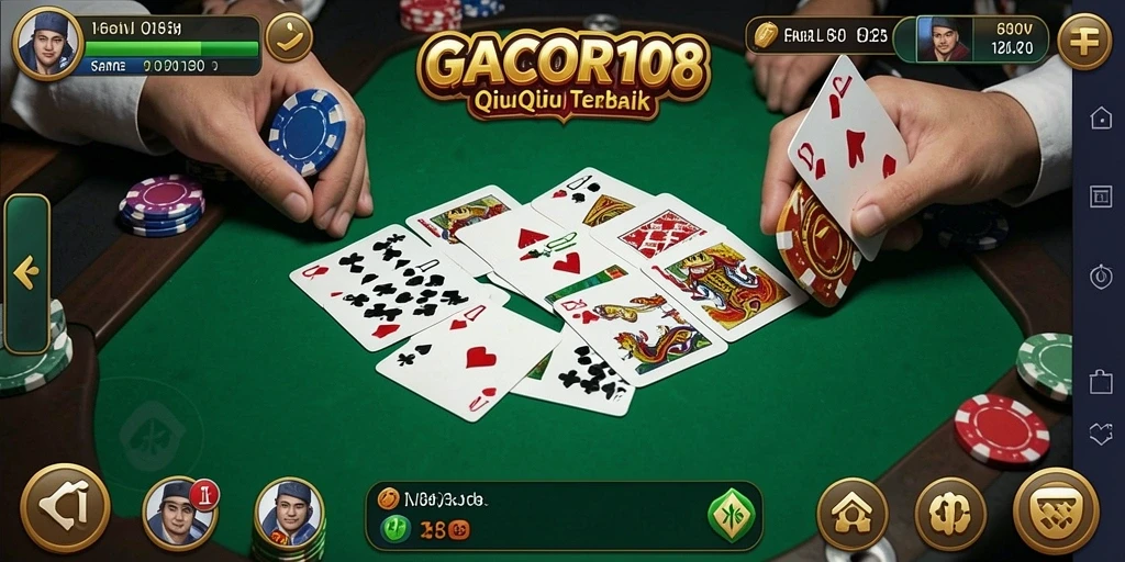 Tampilan gameplay seru dalam GACOR108 QiuQiu.