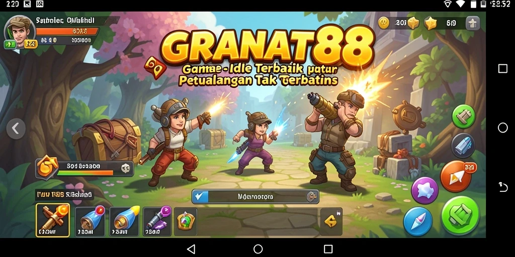 Tampilan gameplay menarik dari GRANAT88 dengan berbagai karakter dan item.