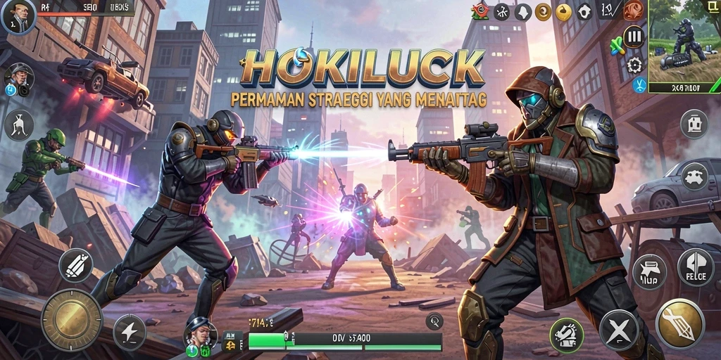 Tampilan gameplay strategis HOKILUCK yang penuh aksi.