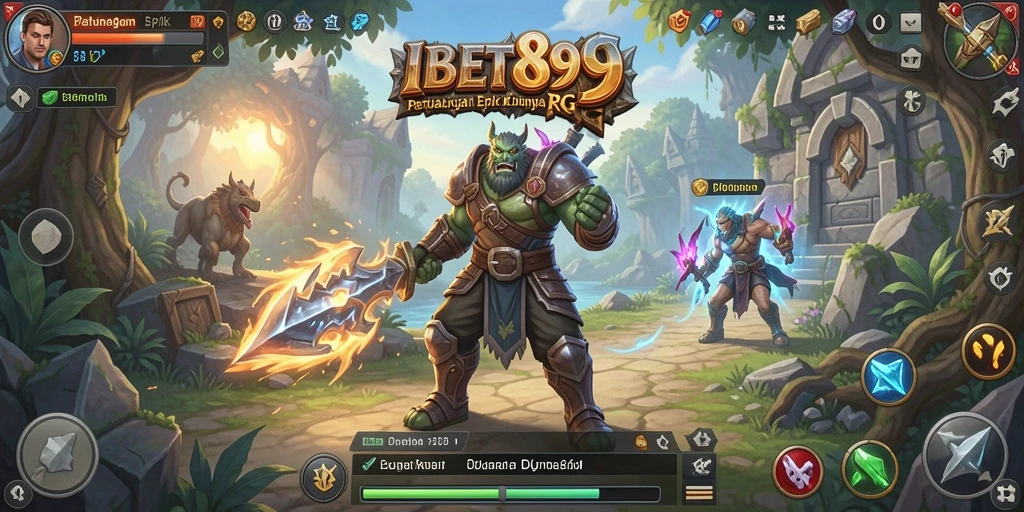Screenshot gameplay menampilkan pertempuran epik dalam dunia RPG.