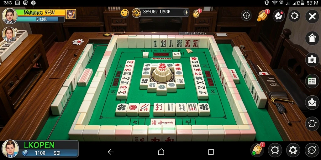 Tampilan gameplay menawan dari LKOPEN, saat pemain menyusun batu Mahjong.