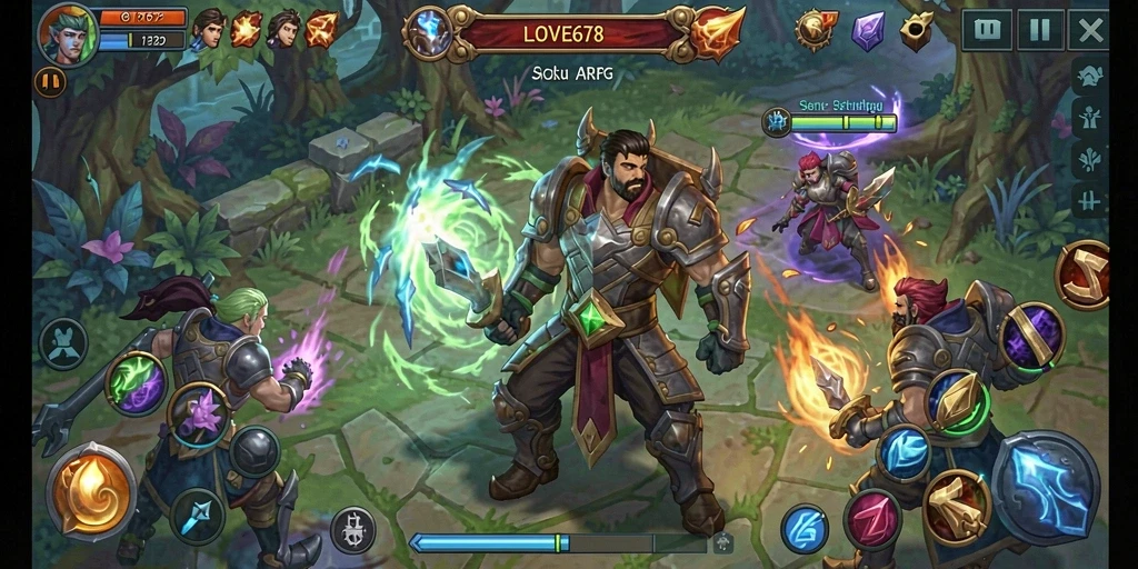 Tampilan gameplay seru dari LOVE678 yang penuh aksi ARPG.