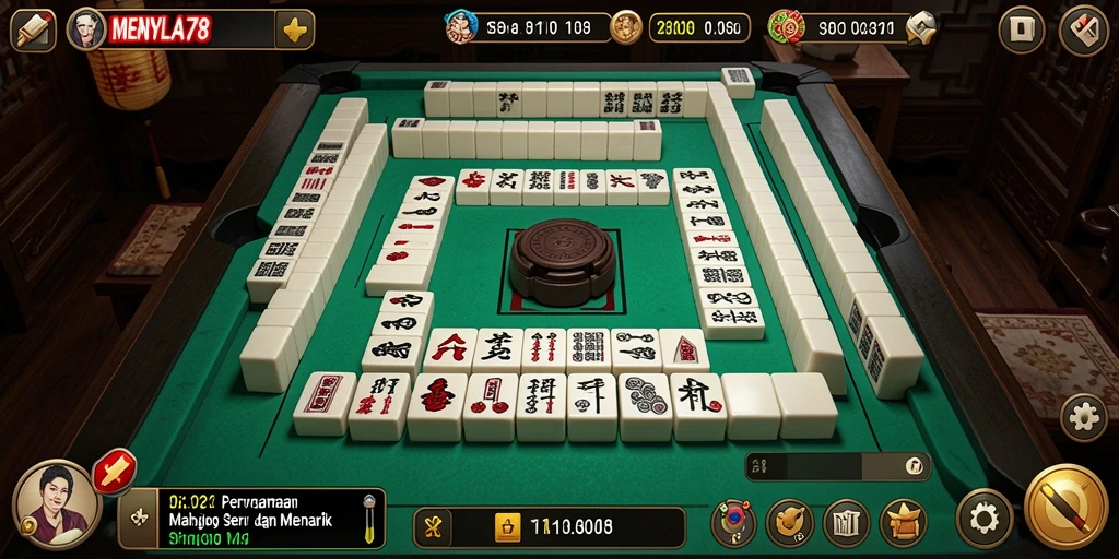 Tampilan screenshot gameplay <strong>MENYALA78</strong> dengan tile Mahjong yang menawan.