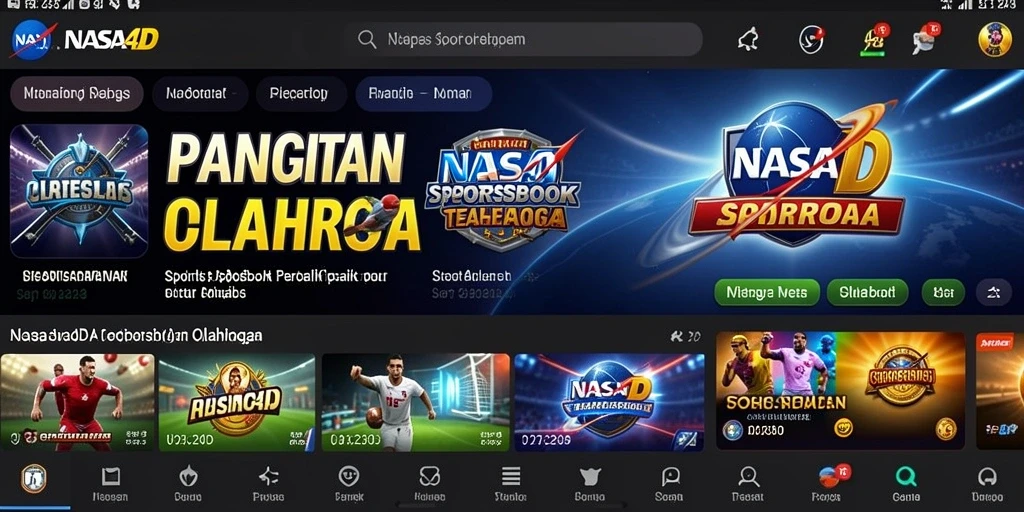 Screenshot gameplay Sportsbook di NASA4D dengan berbagai pilihan taruhan.
