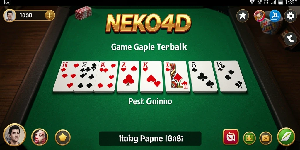 Tampilan gameplay seru NEKO4D saat bermain Gaple dengan teman.