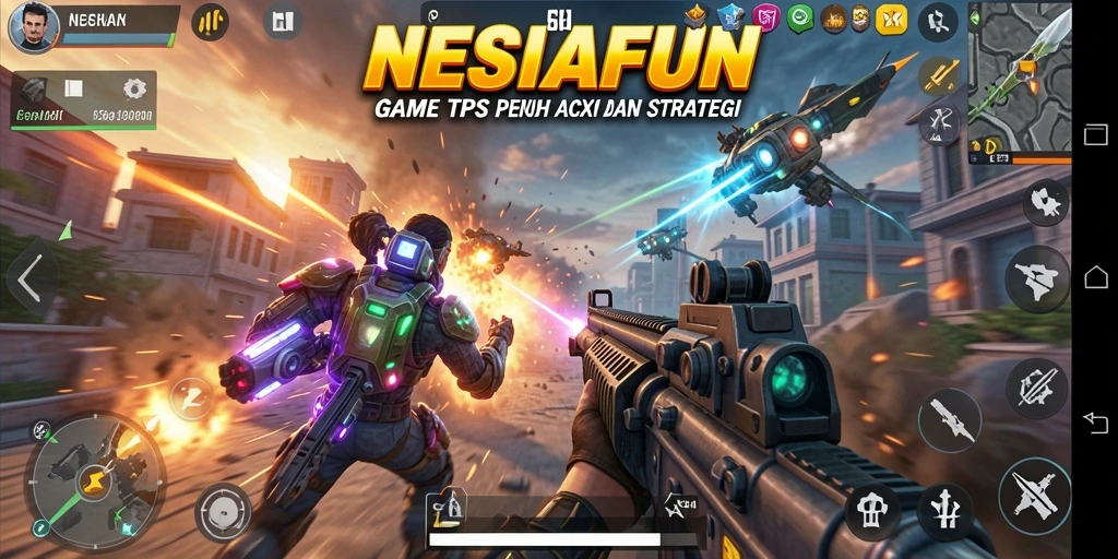 Tampilan gameplay seru di NESIAFUN dengan aksi tembak menembak.