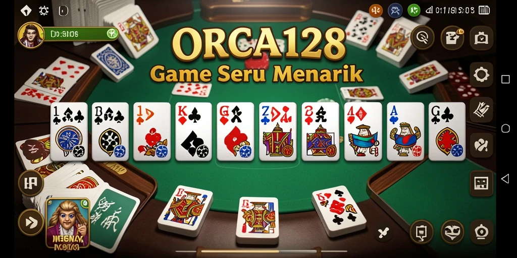 Screenshot ORCA128 menampilkan momen seru dalam permainan Domino.